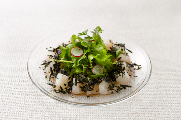 Carpaccio de poisson à l’algue nori