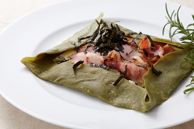 Galette d’algue nori au jambon